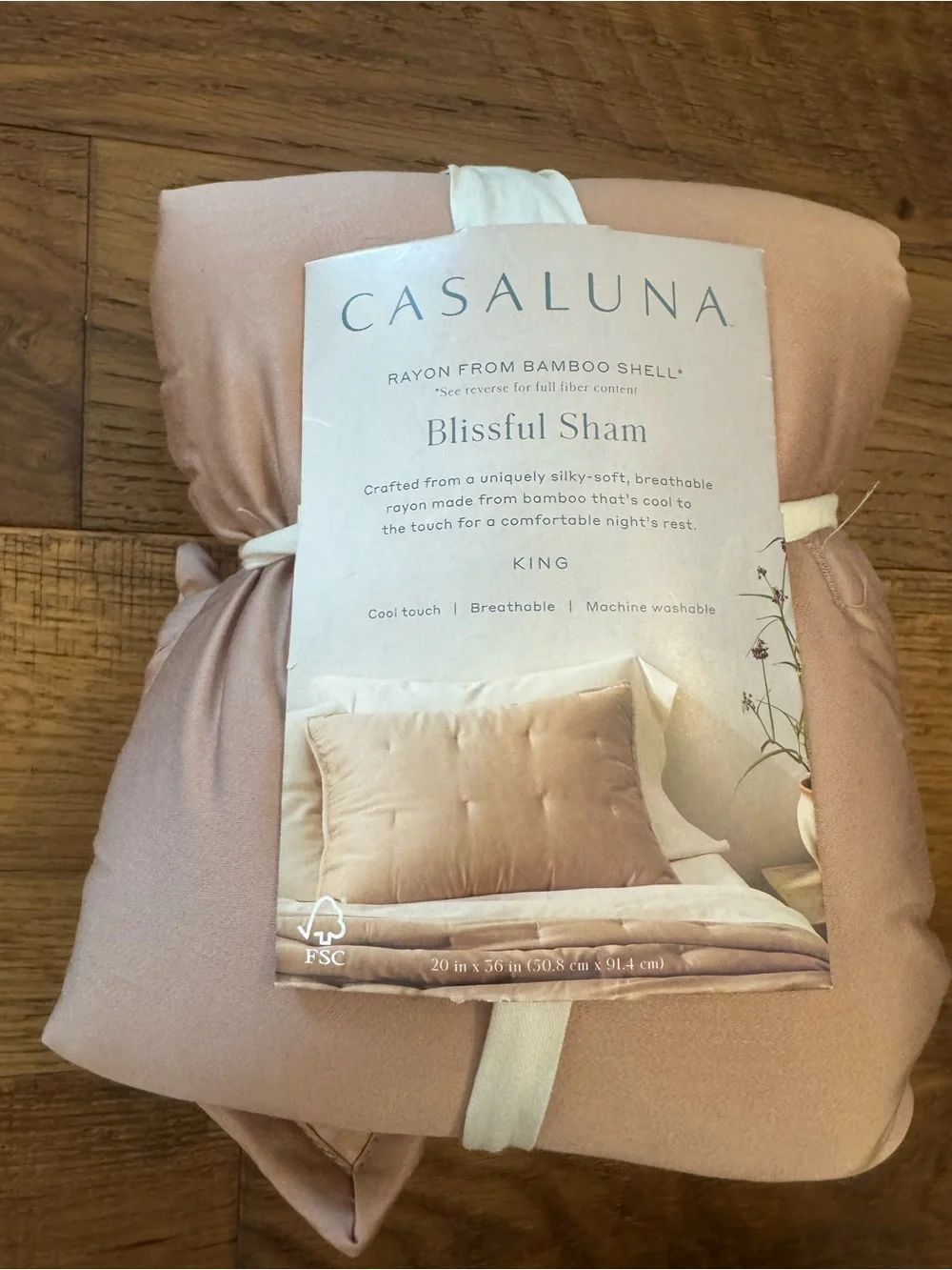 NEW Casaluna Bamboo King Pillow Sham – Blush Pink